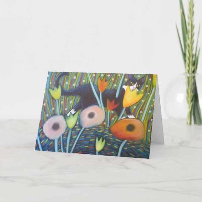 CARTES POUR FÊTES ANNUELLES LE CAT DE JARDIN (Devant)