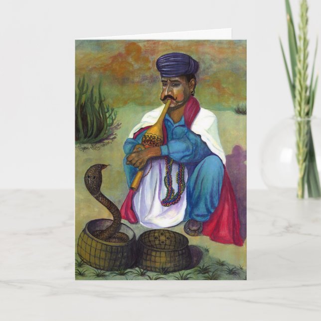 Cartes Pour Fêtes Annuelles Le charmeur de serpent (Devant)