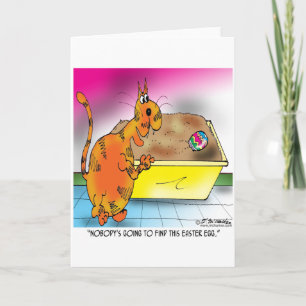 Cartes Pour Fêtes Annuelles Le chat cache l'oeuf de Pâques