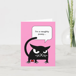 Cartes Pour Fêtes Annuelles Le chat noir drôle carde le chat vilain de | Badd