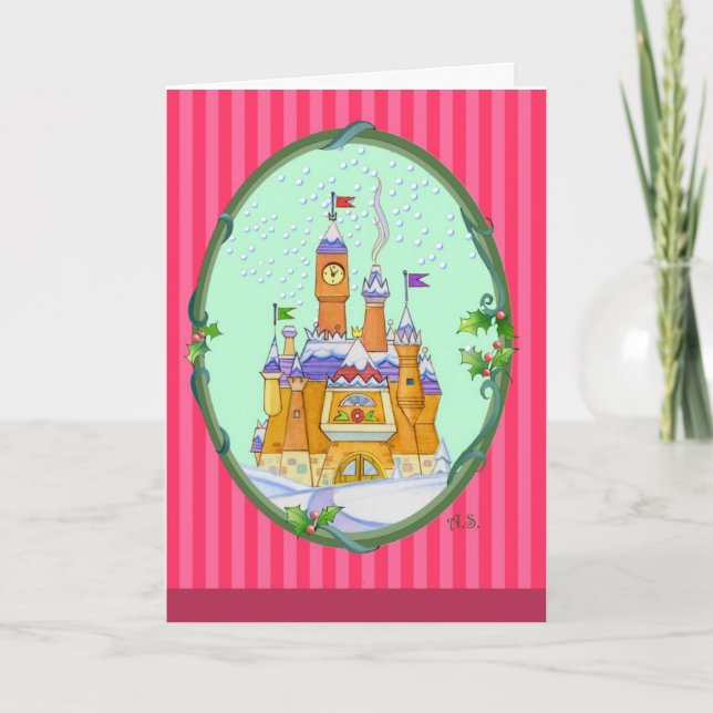 Cartes Pour Fêtes Annuelles Le château de Père Noël (Devant)