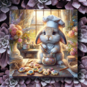 Cartes Pour Fêtes Annuelles Le Chef Bunny Rainbow Sprinkies Cookies de Pâques