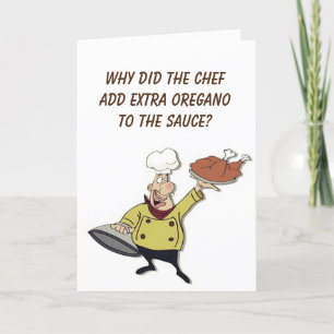 CARTES POUR FÊTES ANNUELLES LE CHEF COMIQUE DIT *BON THANKSGIVING*