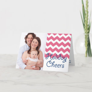 Cartes Pour Fêtes Annuelles Le chevron rose fête la photo de Noël