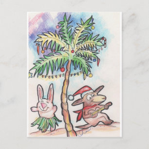 Cartes Pour Fêtes Annuelles Le chien de piment joue l'ukulélé à Noël