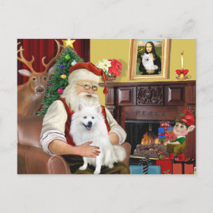Cartes Pour Fêtes Annuelles Le chien esquimau américain du Père Noël