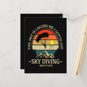 Cartes Pour Fêtes Annuelles Le ciel m'appelle, je dois aller faire du parachut