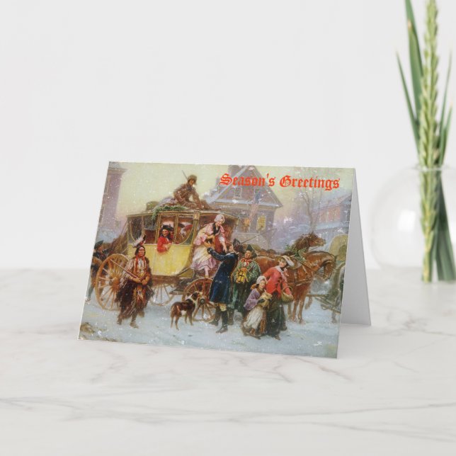 Cartes Pour Fêtes Annuelles Le coach de Noël (Devant)