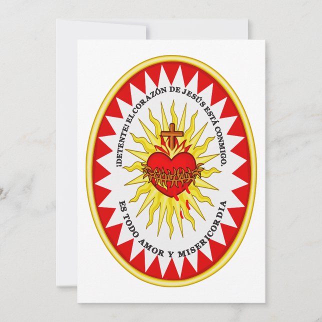 Cartes Pour Fêtes Annuelles Le Coeur le plus sacré de Jésus (Devant)