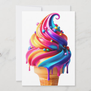 Cartes Pour Fêtes Annuelles Le cône de glace classique de SlipperyJoe's vibran