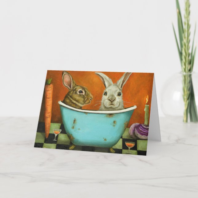 Cartes Pour Fêtes Annuelles Le Conte De Deux lapins (Devant)