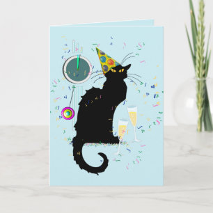 Cartes Pour Fêtes Annuelles Le Conversation Noir Bonne Année