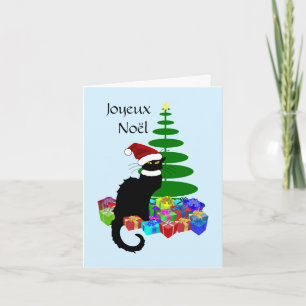 Cartes Pour Fêtes Annuelles Le Conversation Noir Santa Hat Noël