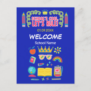 Cartes Pour Fêtes Annuelles "Le cool de l’école, règle" citations de motivatio