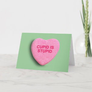 CARTES POUR FÊTES ANNUELLES LE CUPIDON EST COEUR STUPIDE DE SUCRERIE