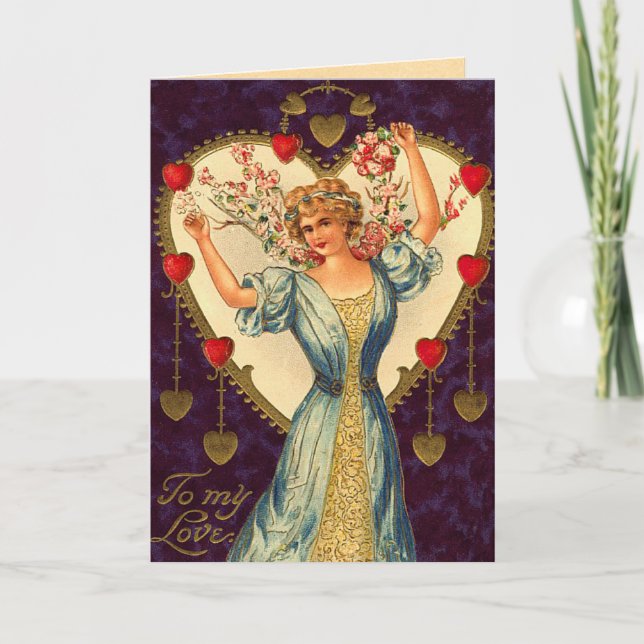 Cartes Pour Fêtes Annuelles Le désir du coeur victorien (Devant)