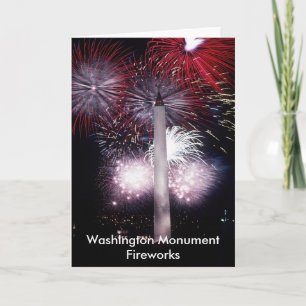 Cartes Pour Fêtes Annuelles Le feu d'artifice du monument de Washington