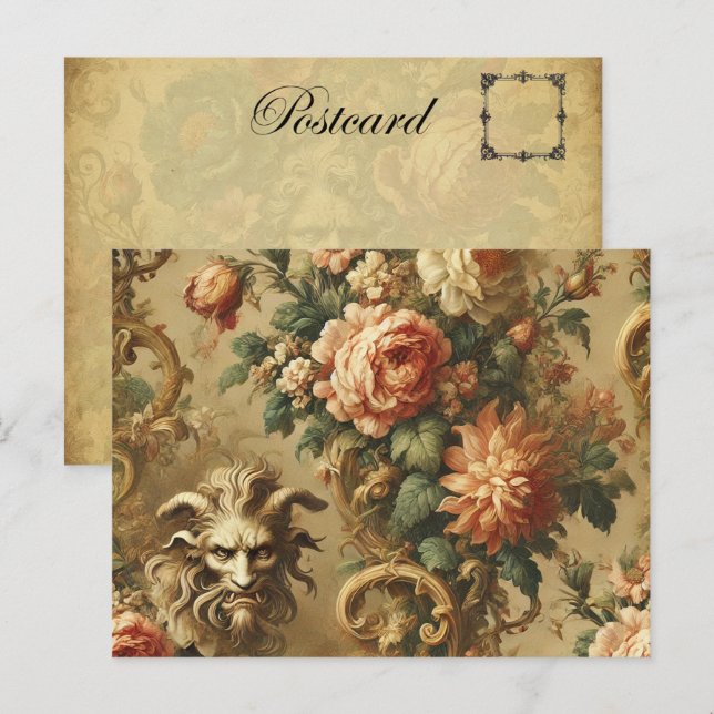Cartes Pour Fêtes Annuelles Le Fiend d'Or - victorien gothique (Devant / Derrière)