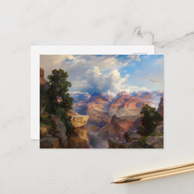 Cartes Pour Fêtes Annuelles Le Grand Canyon par Thomas Moran (Devant/Arrière en situation)