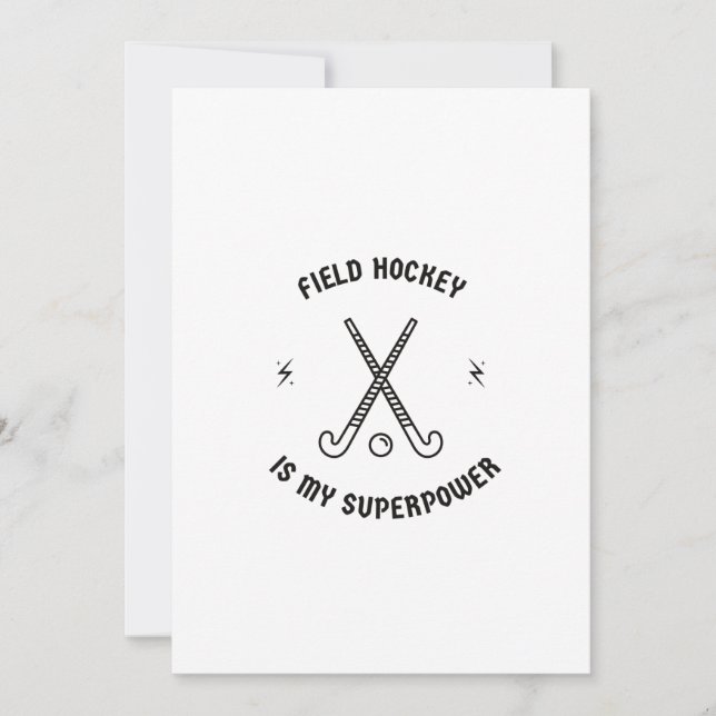 Cartes Pour Fêtes Annuelles Le hockey sur gazon est ma superpuissance (Devant)
