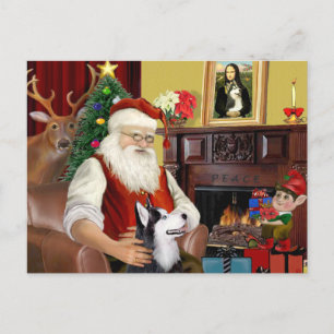 Cartes Pour Fêtes Annuelles Le Husky sibérien du Père Noël