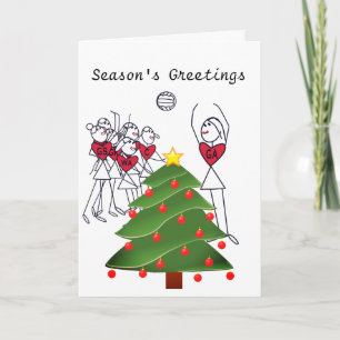 Cartes Pour Fêtes Annuelles Le joueur de net-ball place Noël de thème