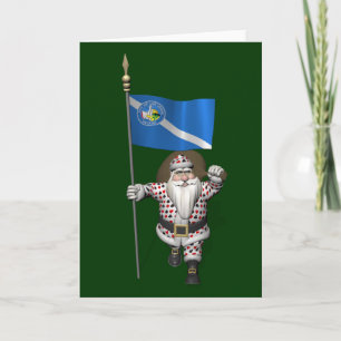 Cartes Pour Fêtes Annuelles Le Joueur Santa Claus Avec L'Ensigne De Las Vegas