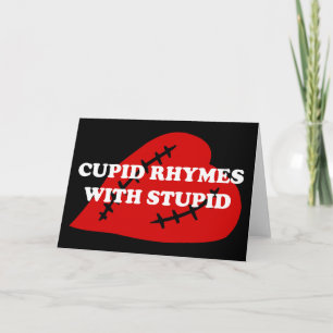 Cartes Pour Fêtes Annuelles Le jour d'Anti-Valentine : Rimes de cupidon avec