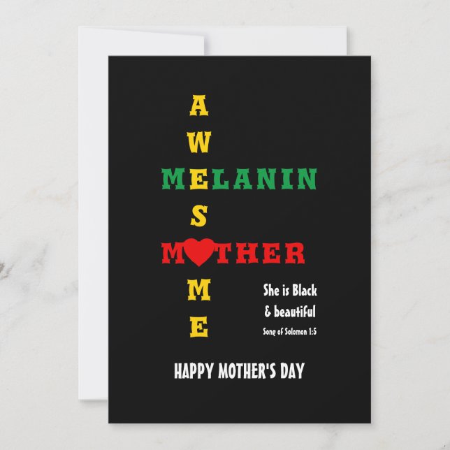 Cartes Pour Fêtes Annuelles Le Jour de Melanin Mom Happy (Devant)
