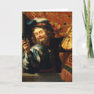 Cartes Pour Fêtes Annuelles Le joyeux Fiddler - Van Honthorst