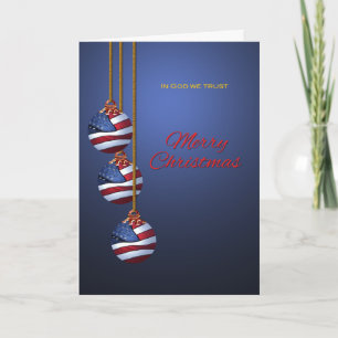 Cartes Pour Fêtes Annuelles Le Joyeux Noël patriotique ornemente le drapeau