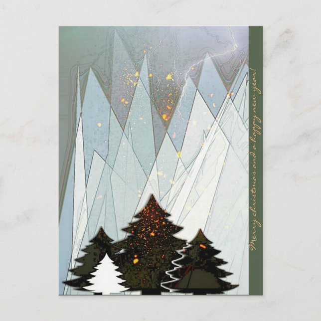 Cartes Pour Fêtes Annuelles Le Kerst - le Kerstkaart range le glitter (Devant)
