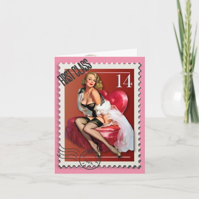 Cartes Pour Fêtes Annuelles Le Kitsch Bitsch : Pin Valentin de première classe (Devant)