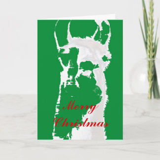 Cartes Pour Fêtes Annuelles Le lama Graphhic vert souhaite le Joyeux Noël,