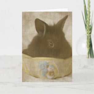 Cartes Pour Fêtes Annuelles Le lapin de Pâques dans un plat de bonbons