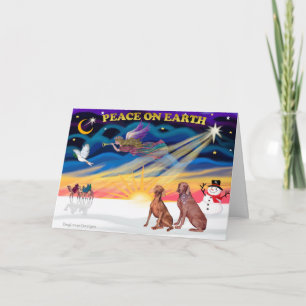Cartes Pour Fêtes Annuelles Le lever du soleil de Noël - Deux Weimaranais