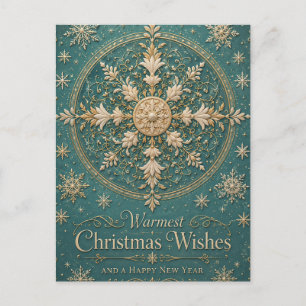 Cartes Pour Fêtes Annuelles Le Mandala de Givre Doré