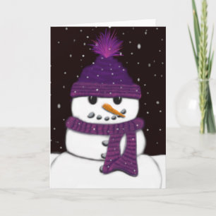 Cartes Pour Fêtes Annuelles Le mignon bonhomme de neige sans arme