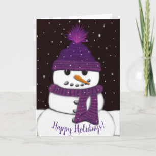 Cartes Pour Fêtes Annuelles Le mignon bonhomme de neige sans arme