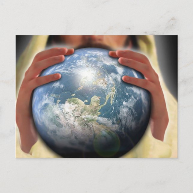 Cartes Pour Fêtes Annuelles Le monde entier dans ses mains (Devant)