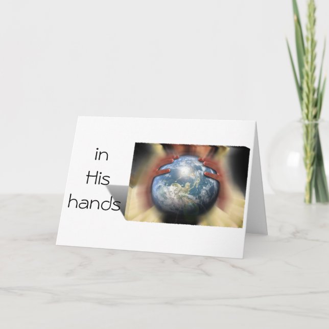 Cartes Pour Fêtes Annuelles Le monde entier dans ses mains (Devant)
