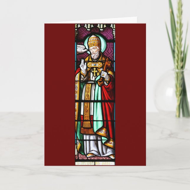Cartes Pour Fêtes Annuelles Le Pape Saint Grégoire le Grand - Vitrail (Devant)