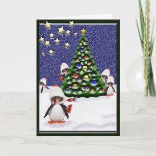 Cartes Pour Fêtes Annuelles Le paradis de Noël des pingouins