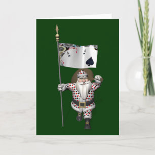 Cartes Pour Fêtes Annuelles Le Père Noël aime jouer au poker