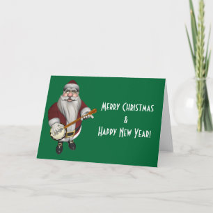 Cartes Pour Fêtes Annuelles Le Père Noël Aime Son Banjo