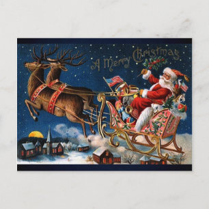 Cartes Pour Fêtes Annuelles Le Père Noël arrive en ville