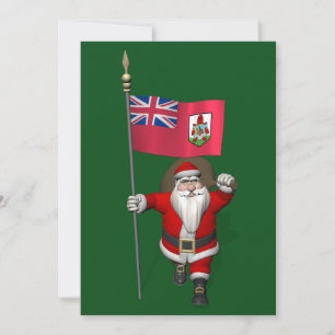 Cartes Pour Fêtes Annuelles Le Père Noël Avec L'Enseigne Des Bermudes