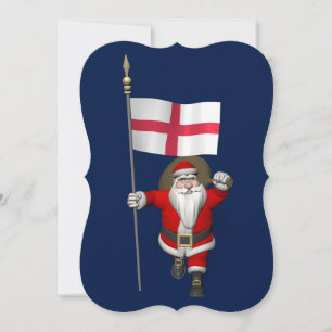 Cartes Pour Fêtes Annuelles Le Père Noël Avec L'Ensigne D'Angleterre