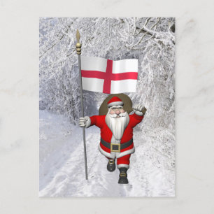 Cartes Pour Fêtes Annuelles Le Père Noël Avec L'Ensigne D'Angleterre