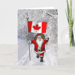 Cartes Pour Fêtes Annuelles Le Père Noël Avec L'Ensigne Du Canada